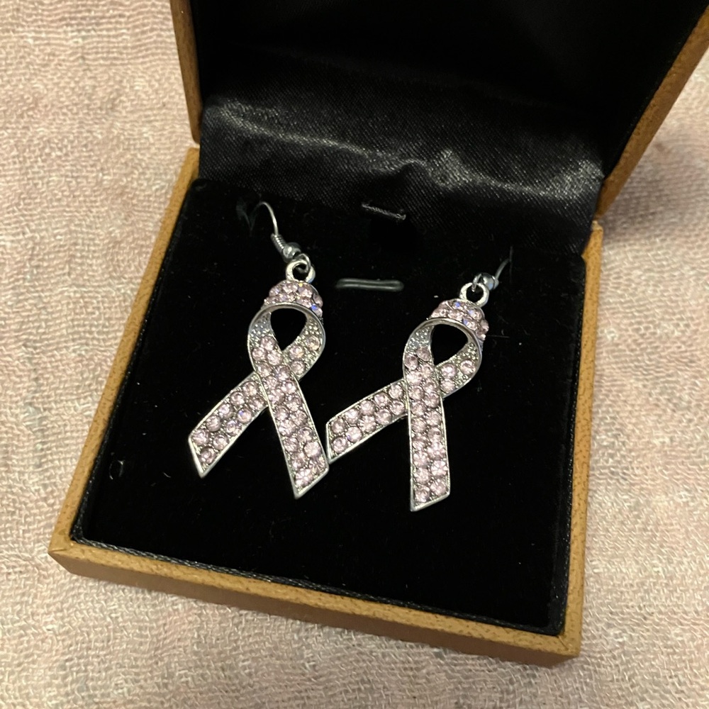 Pink Ribbon Earrings